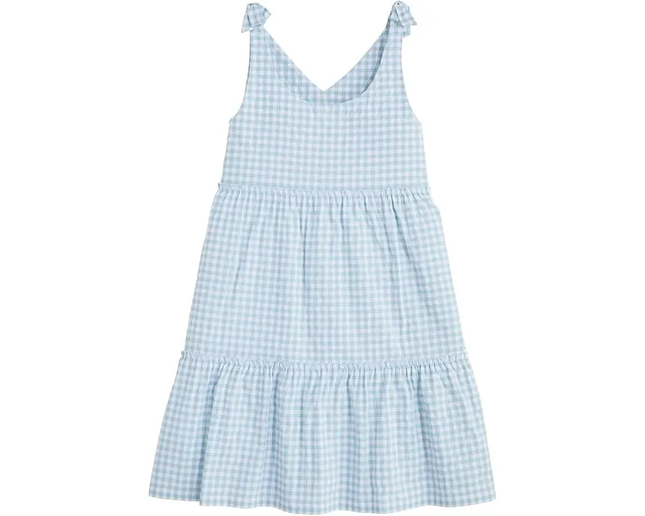 Платье Vineyard Vines Kids Girls Harbor Tie Tiered для девочек в клетку
