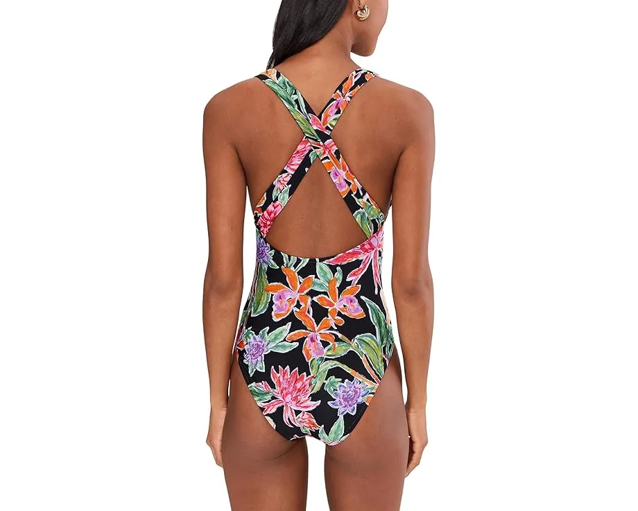 Цельный купальник Hothouse Flowers с перекрестными бретелями от Seafolly