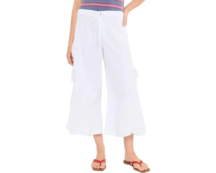 Широкие брюки Cargo Gaucho Crop с завязками и карманами XCVI