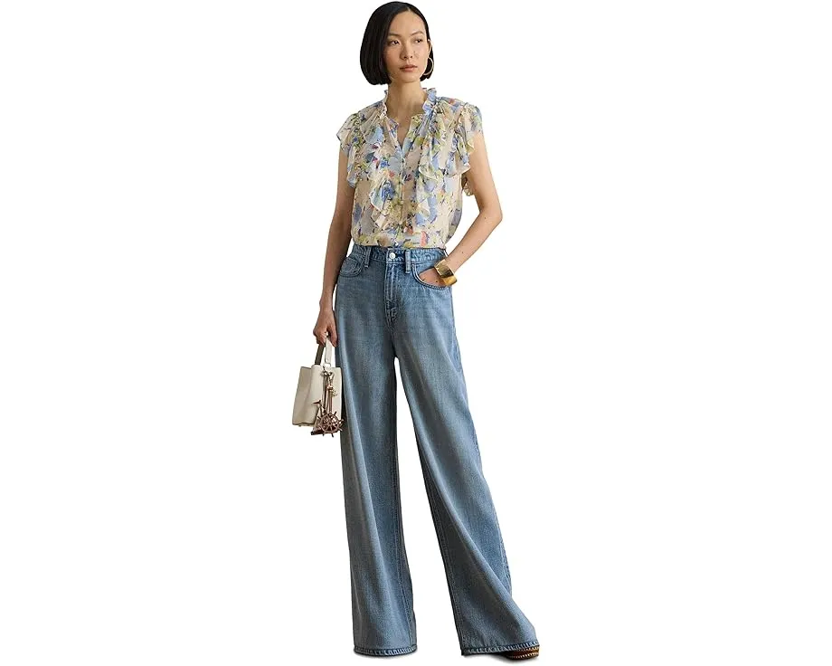 Блузка Lauren Ralph Lauren с цветочным принтом и отделкой рюшами