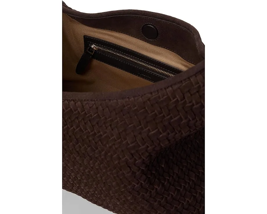 Сумка Madewell Slouchy Shoulder Bag Suede Woven с плетеной текстурой и карманом на молнии