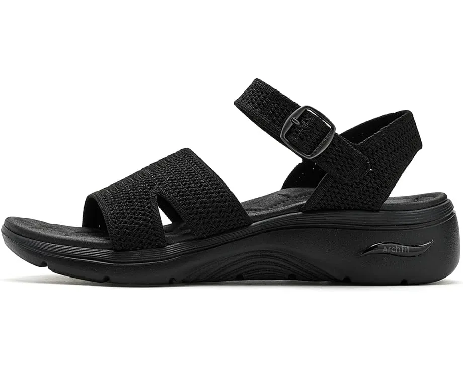 Сандалии SKECHERS GO Walk Arch Fit 2.0 с блестящей пряжей и поддержкой свода стопы