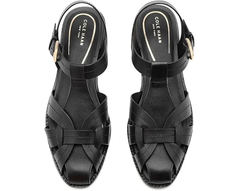 Cole Haan Розетта босоножки рыбак из черной кожи