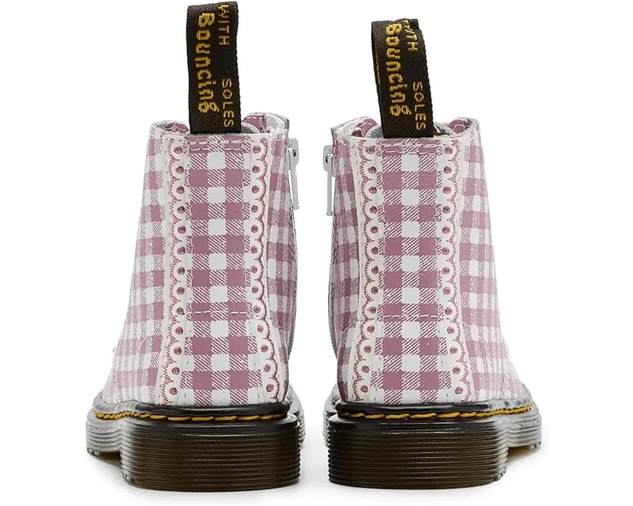 Dr. Martens 1460 Pascal детские ботинки на шнуровке с желтой строчкой и боковой молнией
