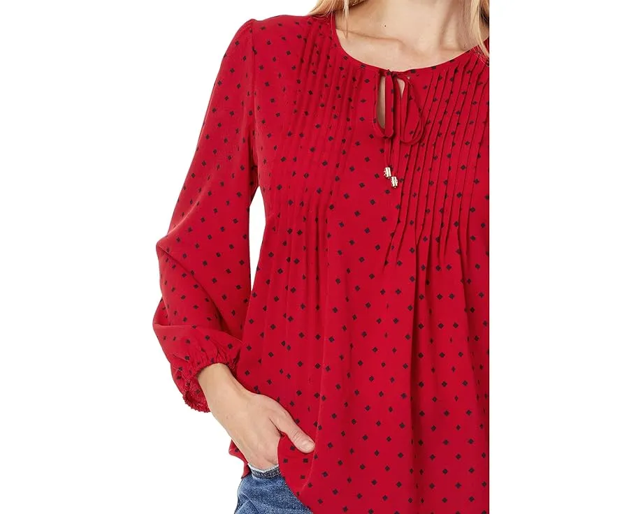 Блузка Tommy Hilfiger с точечным стежком и вырезом с завязками