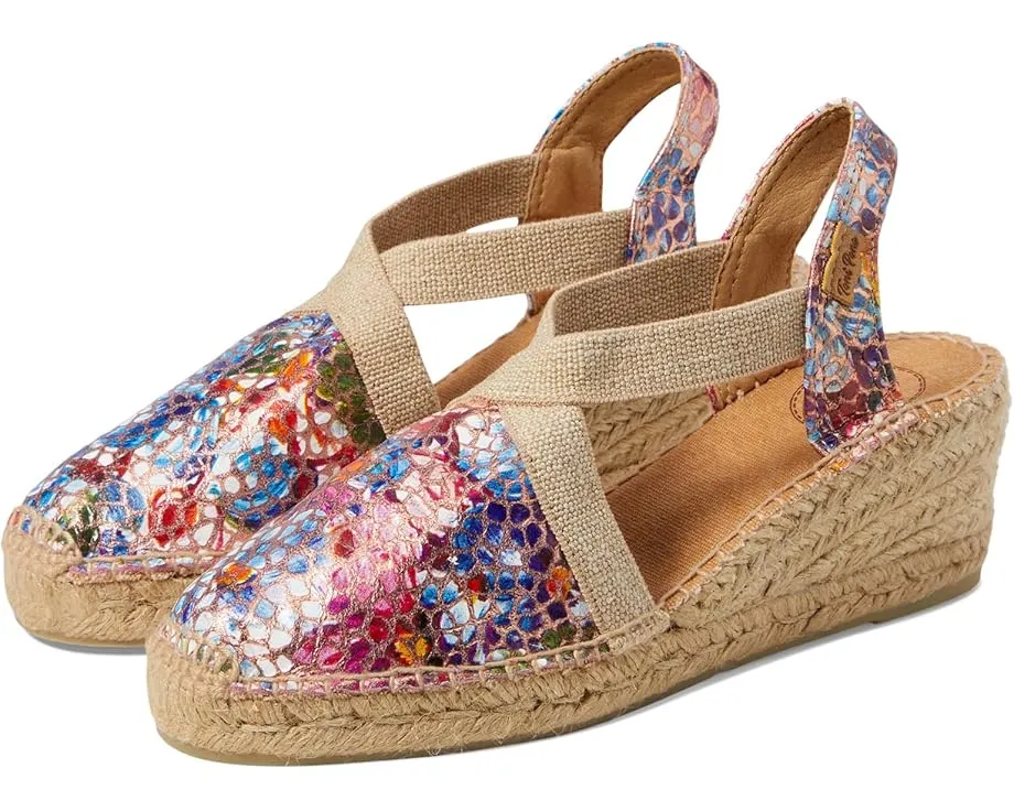 Босоножки Telva-PM от Toni Pons с мозаичным принтом и клином эспадрильи