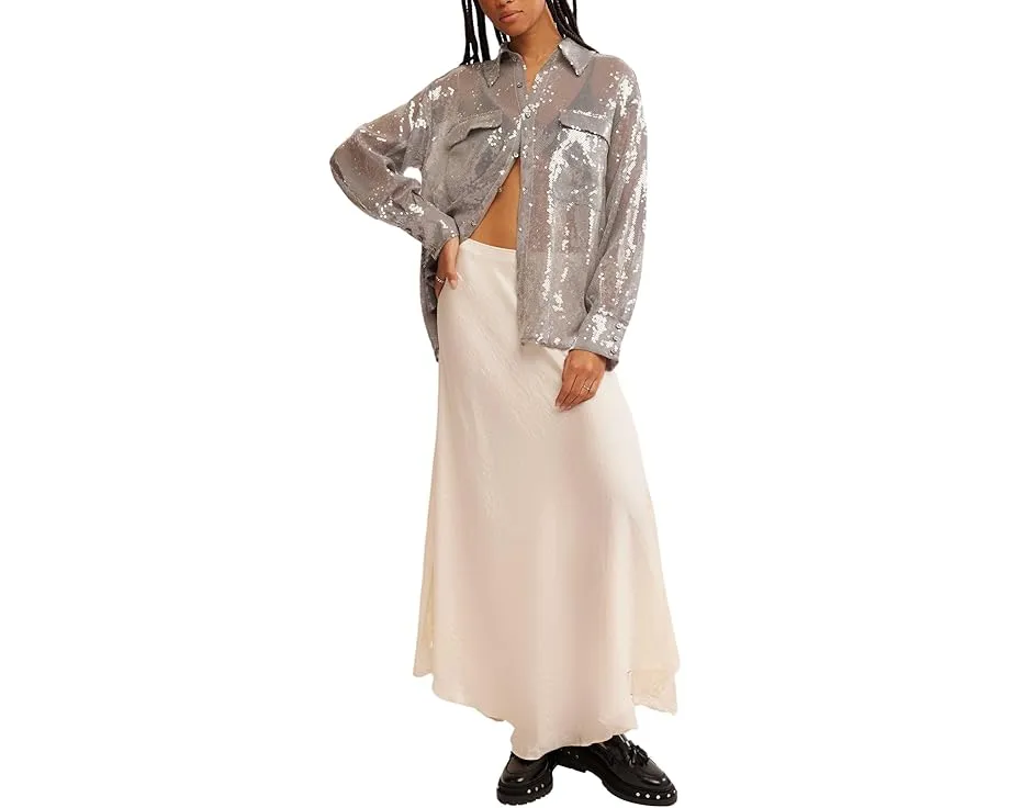 Рубашка Free People Disco Margartia с воротником и длинными рукавами