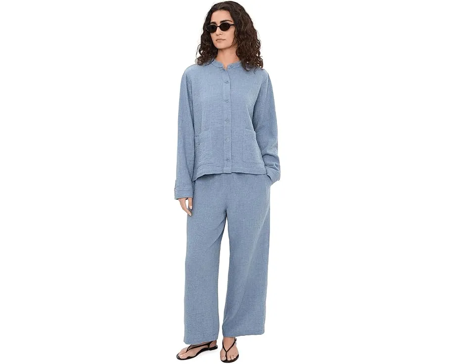 Широкие брюки Eileen Fisher до щиколотки из двойного переплетения органического хлопка