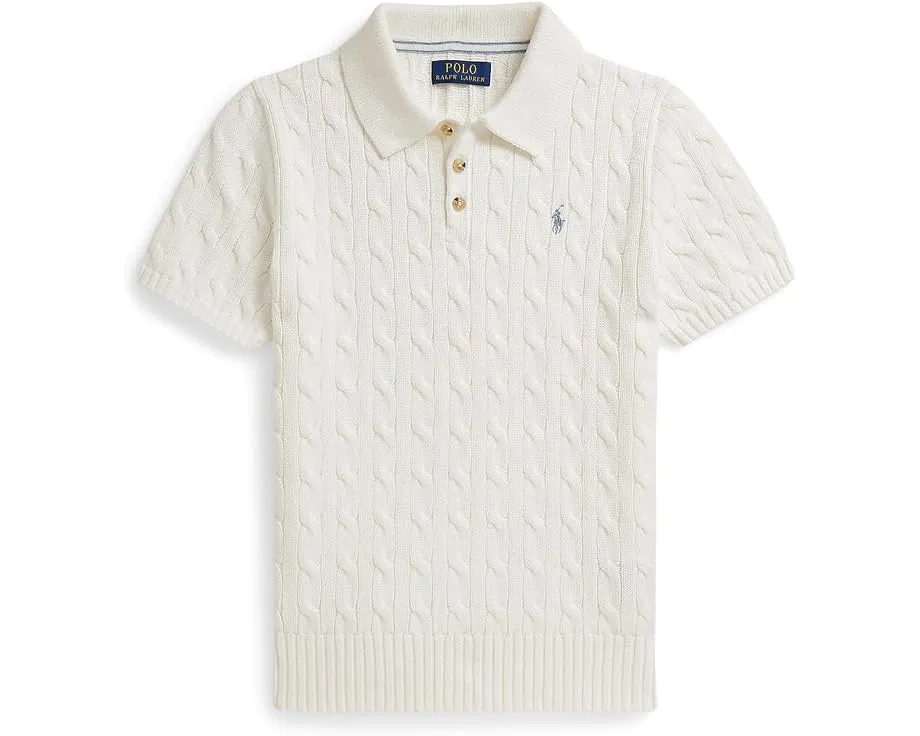 Детский свитер поло Polo Ralph Lauren Kids с жаккардовым узором для старших детей