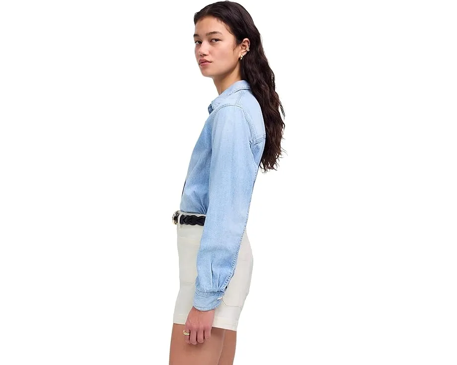 Madewell White Emmett Shorts - Tile White с нулевой просвечиваемостью