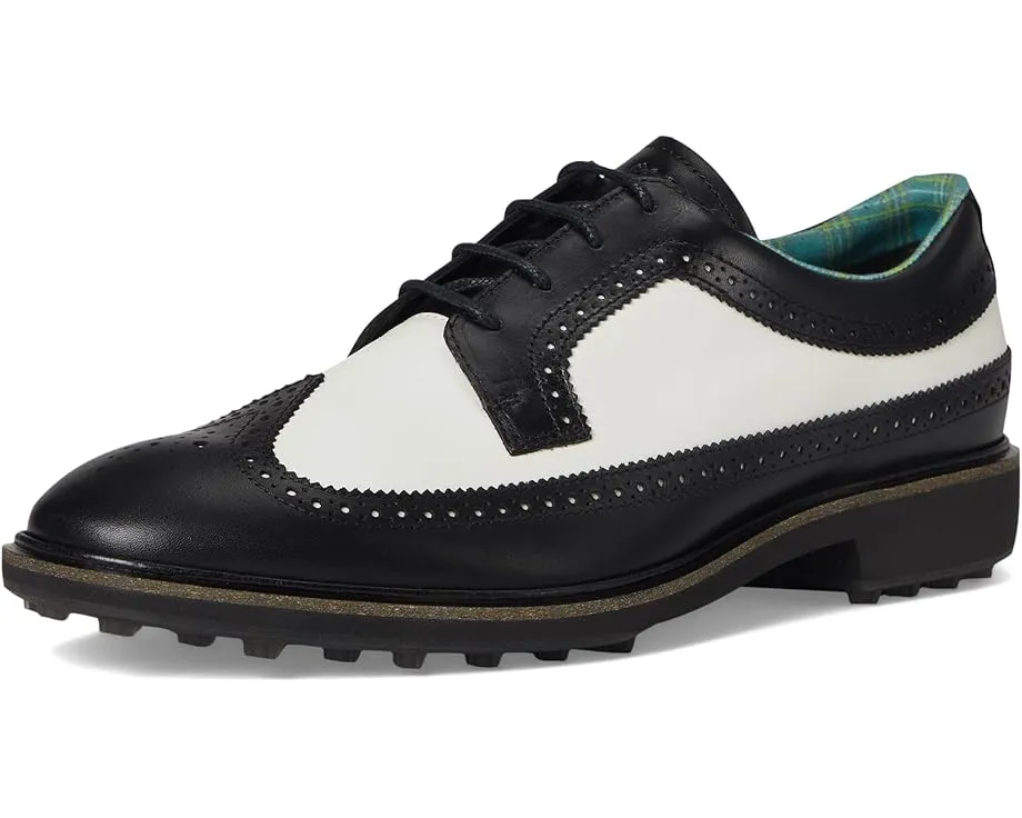 Водоотталкивающие туфли ECCO Golf Classic Hybrid Wing Tip с кожаной стелькой