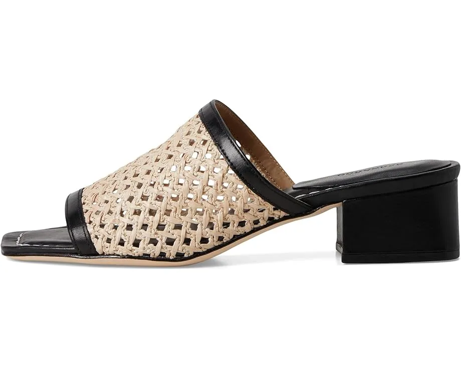 Босоножки Bernardo Jenne на каблуке с верхом из рафии и кожаной подкладкой