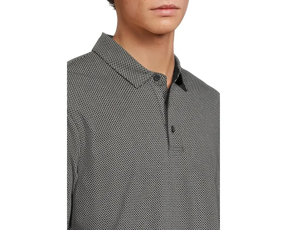 Поло Armani Exchange All Over Logo с принтом и вентиляцией по бокам