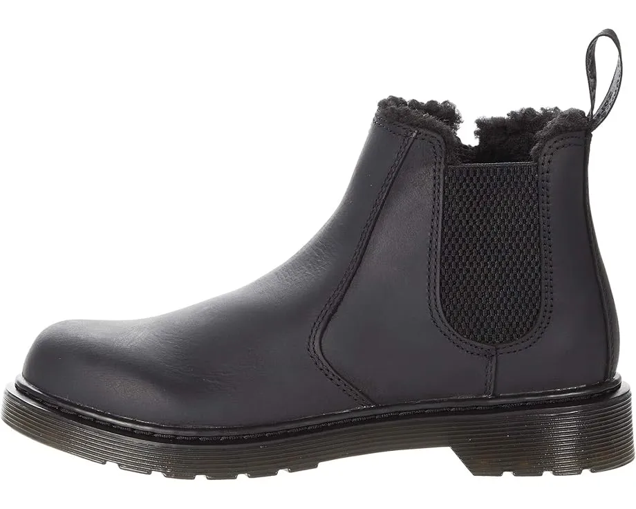 Dr. Martens 2976 Leonore Mono кожаные челси ботинки для детей с подкладкой из шерпы