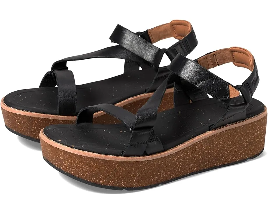 Сандалии Teva Madera Wedge с пробковой платформой и ремешками на липучке