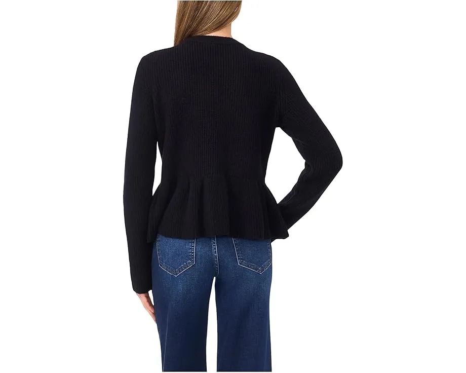 Свитер с баской и круглым вырезом CeCe из переработанных материалов