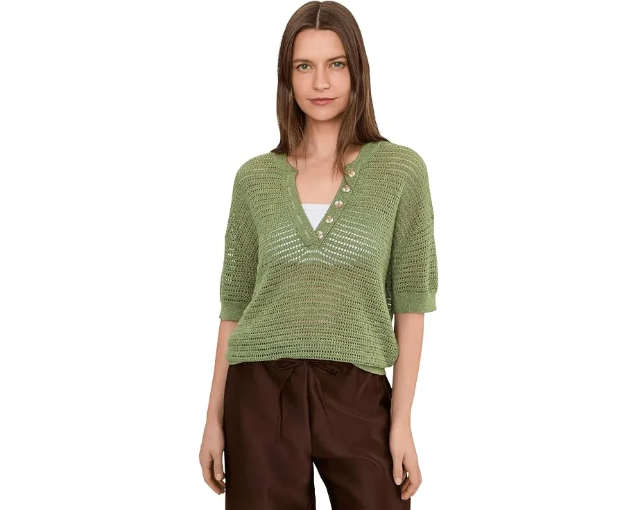 Varley трикотажный топ Callie Knit с V-образным вырезом и пуговицами