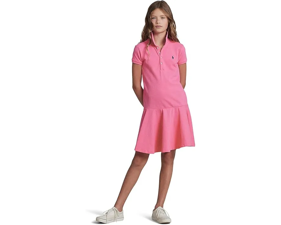 Платье-поло Polo Ralph Lauren Kids с коротким рукавом для старших детей из стрейч-хлопка