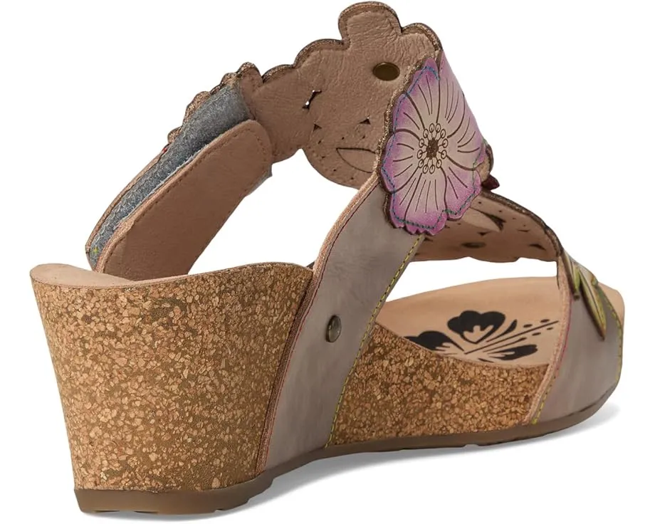 Сандалии L'Artiste by Spring Step Prettypetals с цветочным дизайном и клиновидным каблуком