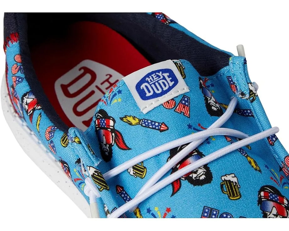 Кроссовки Hey Dude Wally Americana Party с принтом и эластичными шнурками
