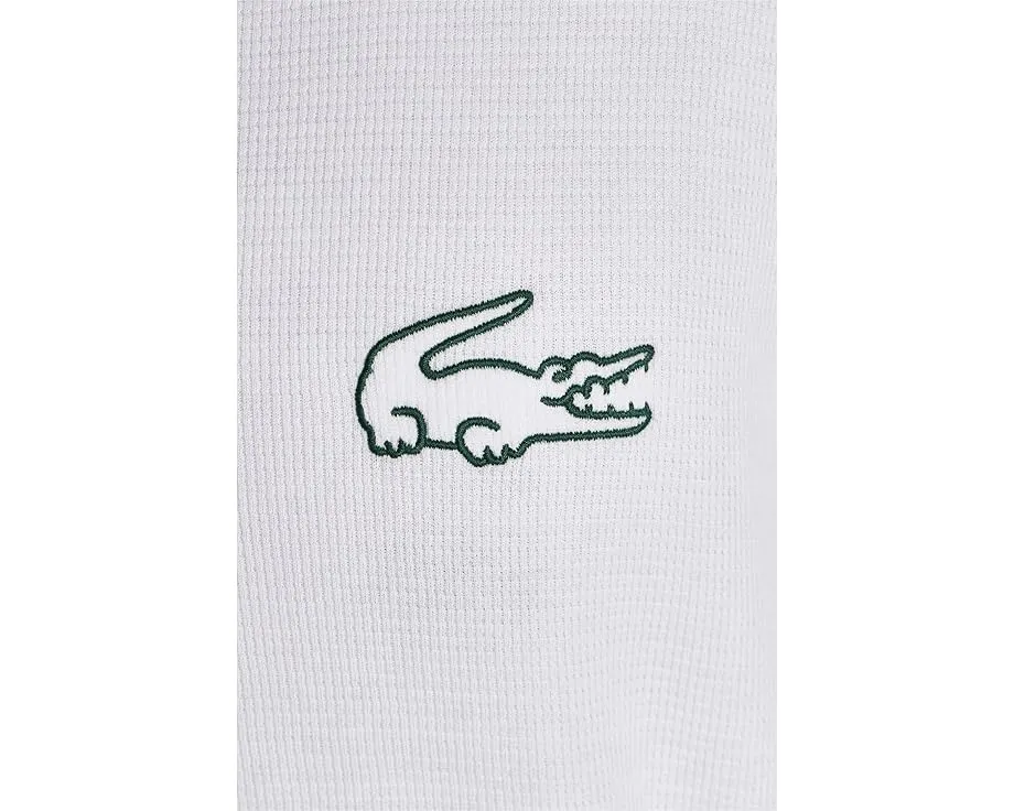 Халат Lacoste из вафельной ткани с вышитым крокодилом