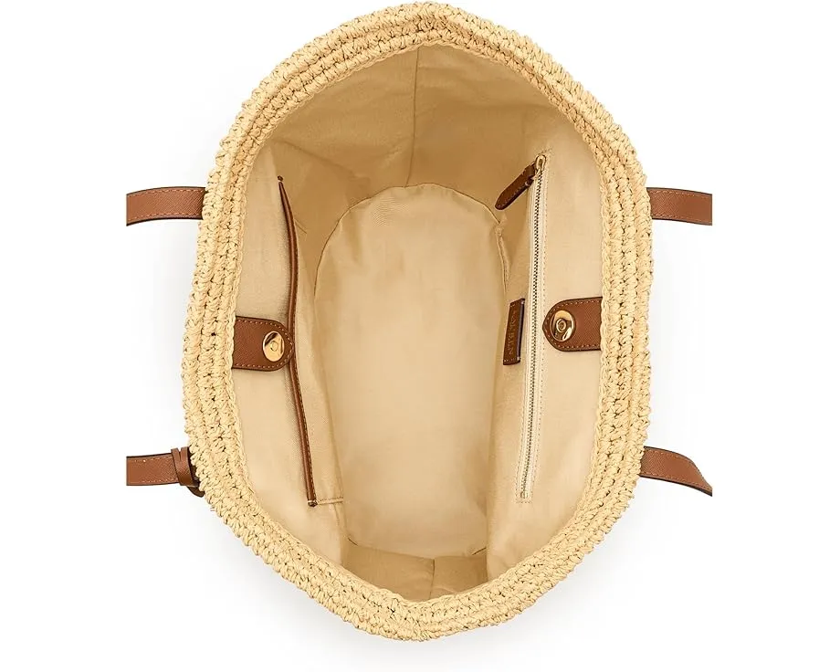 Большая сумка-тоут Lauren Ralph Lauren Lainey из крученой соломки с кожаными деталями