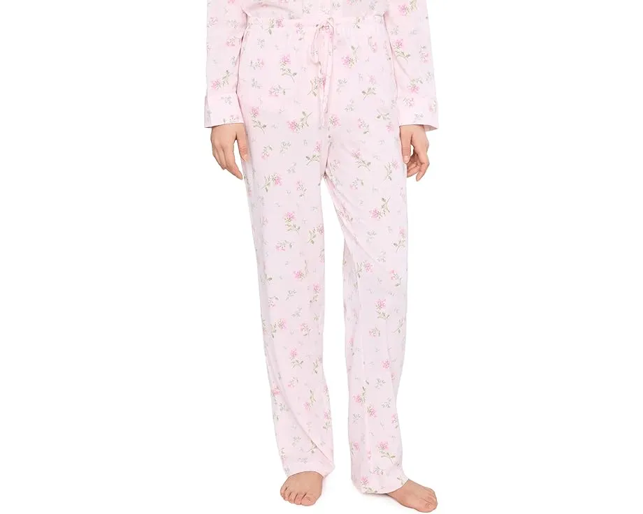 Пижамный комплект Lauren Ralph Lauren с длинным рукавом и воротником с вырезом