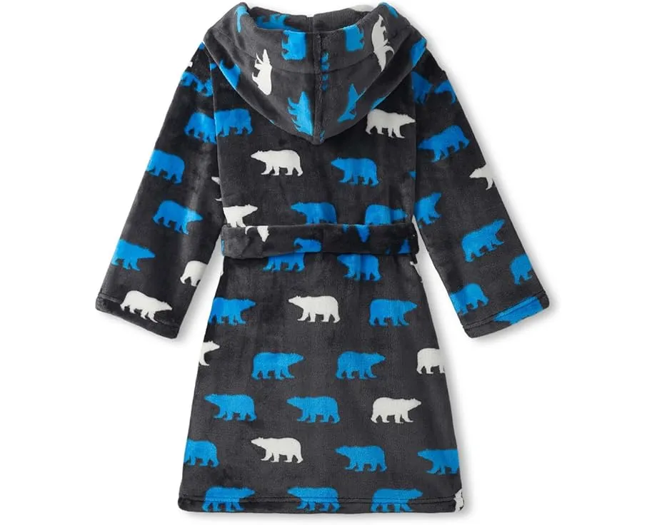 Детский халат из флиса Hatley Kids с капюшоном и карманами