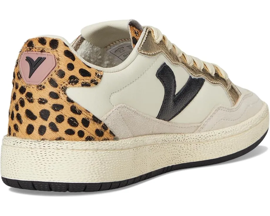 Кроссовки Smash Leather Metallic And Animal с золотыми деталями и принтом