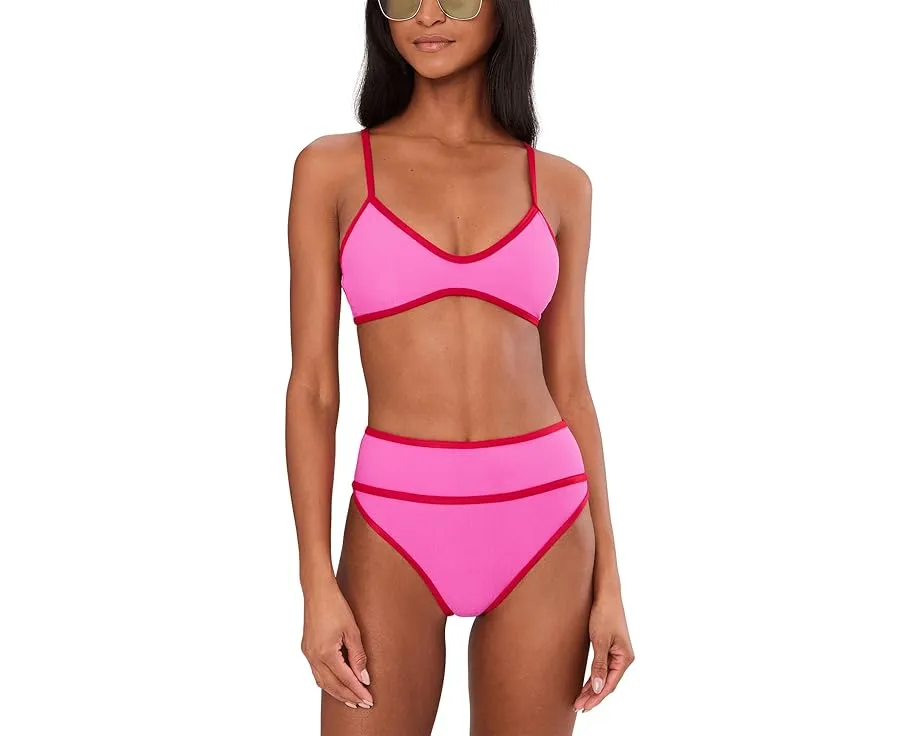 Купальный топ Leona с текстурной тканью и контрастным кантом