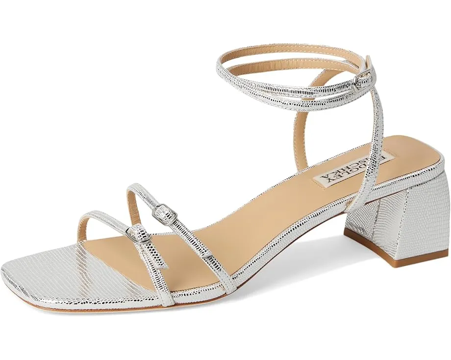 Босоножки Badgley Mischka Dania с каблуком из металлизированной кожи под ящерицу