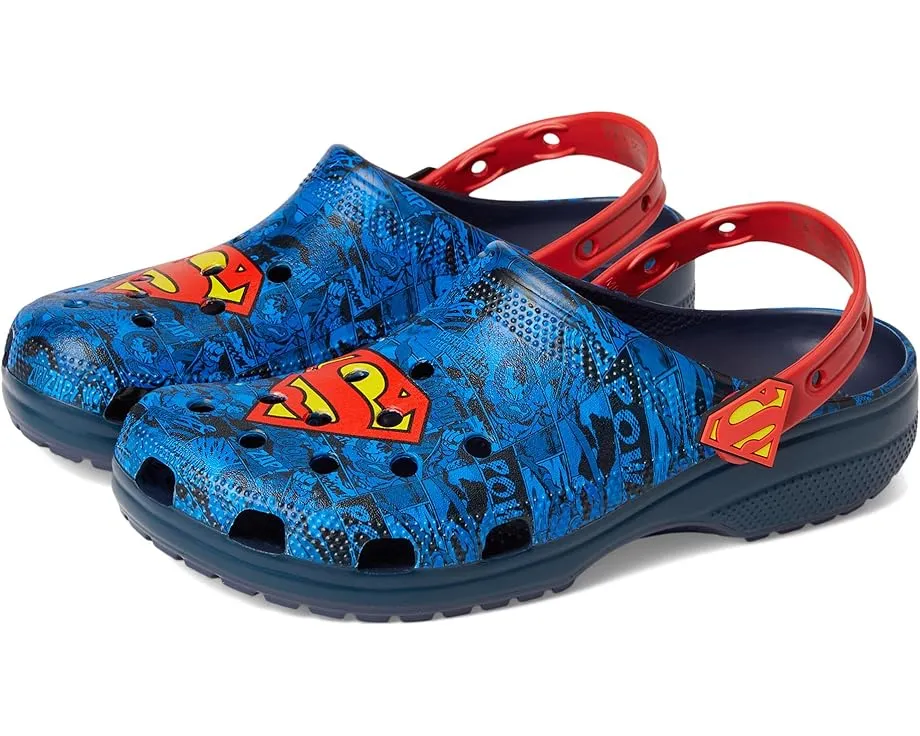 Классические сабо Crocs Classic Superman с жёсткими украшениями