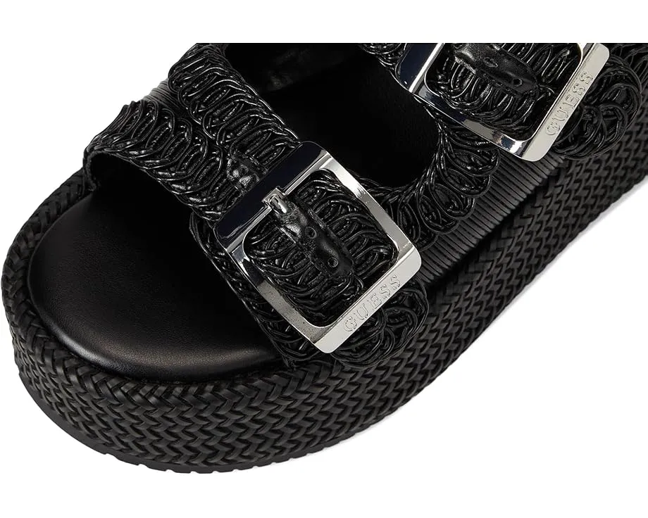 Сандалии GUESS Binks на платформе с плетеными деталями и крупной пряжкой
