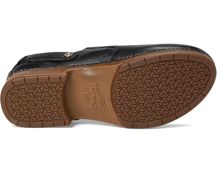 Dansko Millie самые низкие клоги с пряжкой и вощеной кожей