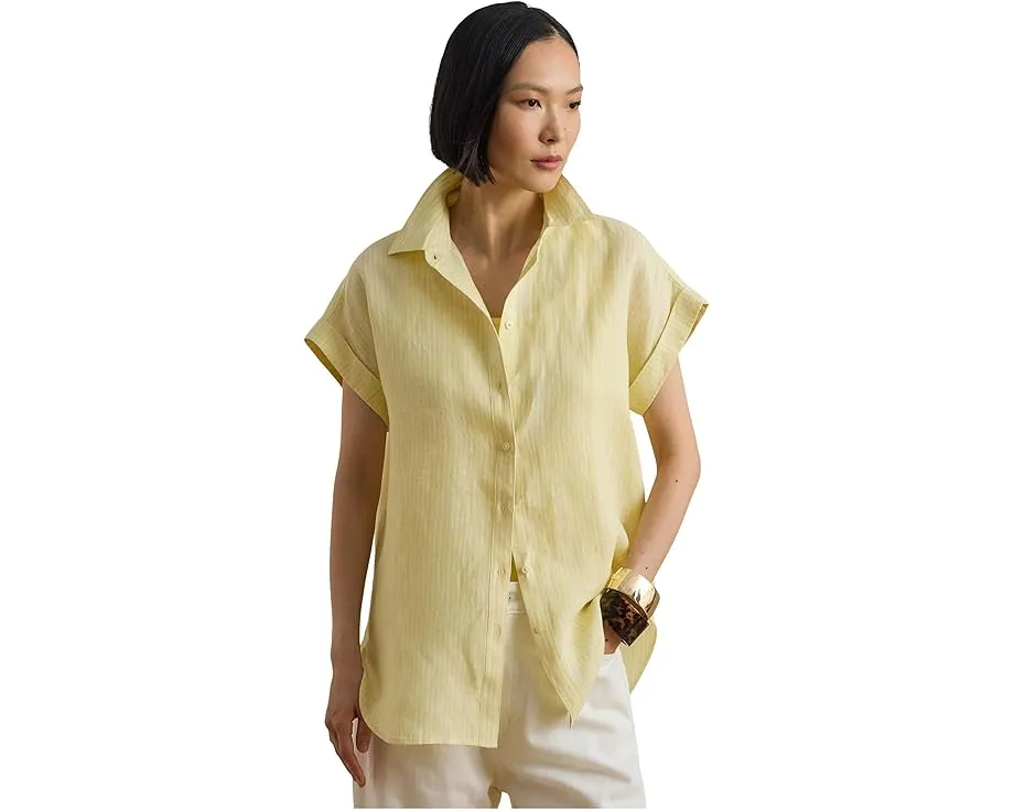 Рубашка Lauren Ralph Lauren свободного кроя с полосками и коротким рукавом