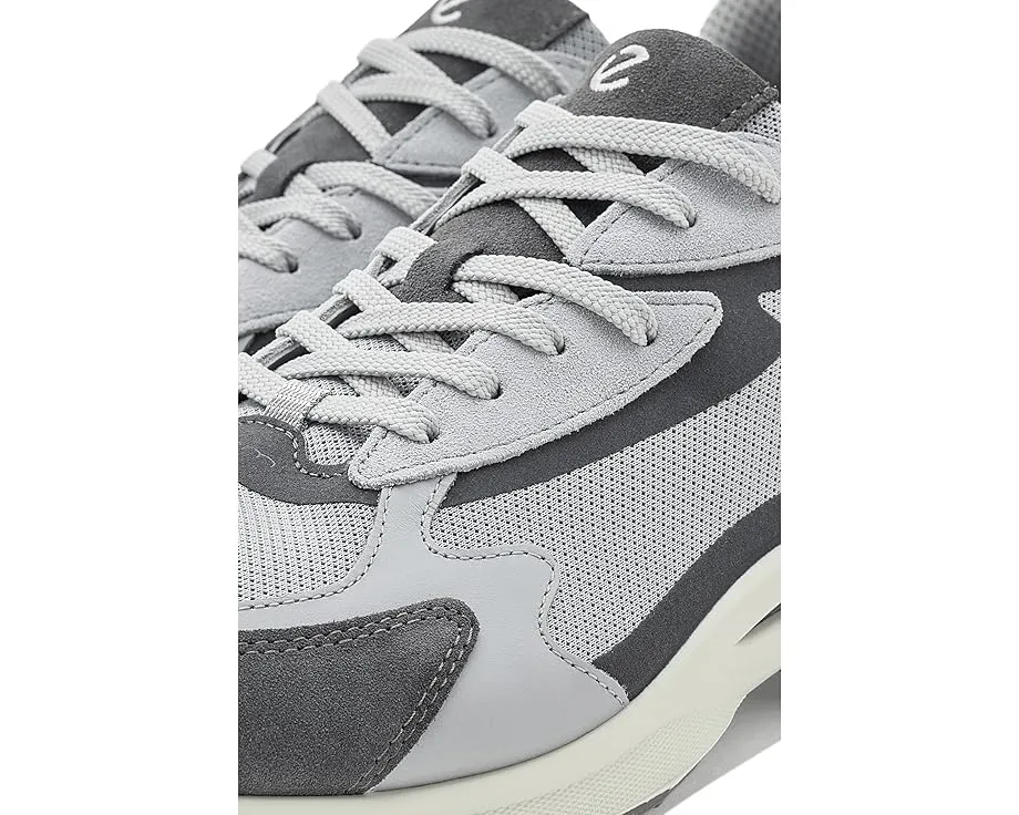 ECCO Biom Energi Sporty Lace-Up серые кроссовки из кожи и текстиля