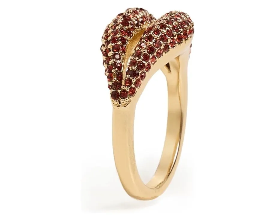 Кольцо Kate Spade New York Kiss Pave в форме губ с кристаллами