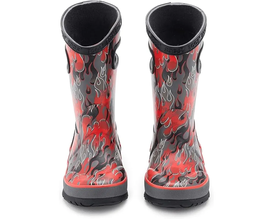 Детские сапоги Bogs Kids Rain Boot Fire Flame с принтом пламени