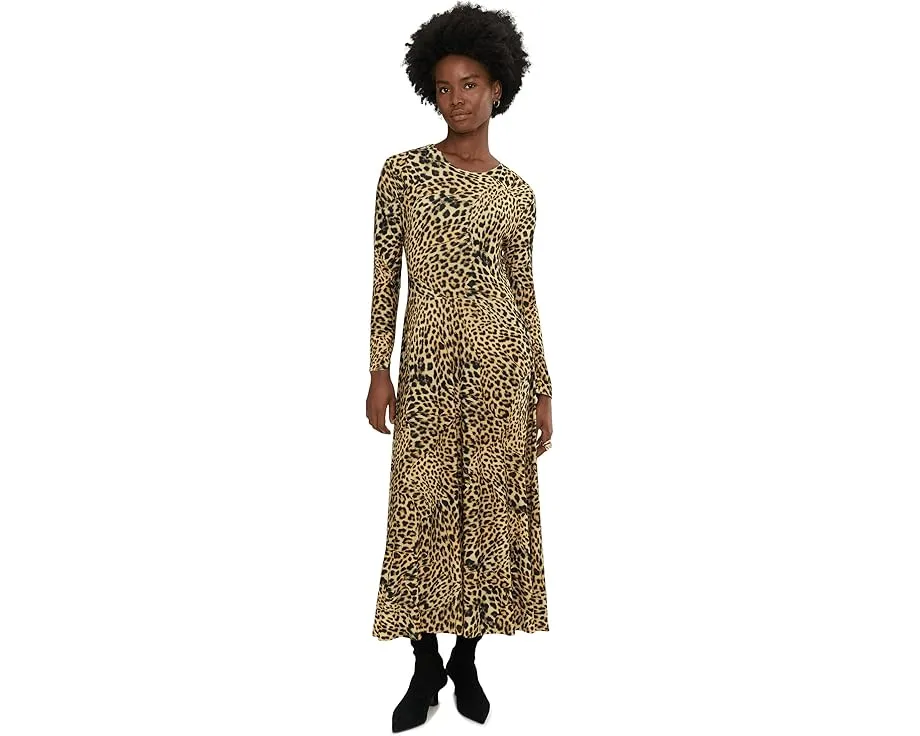 Длинное платье-трапеция с длинным рукавом от Norma Kamali