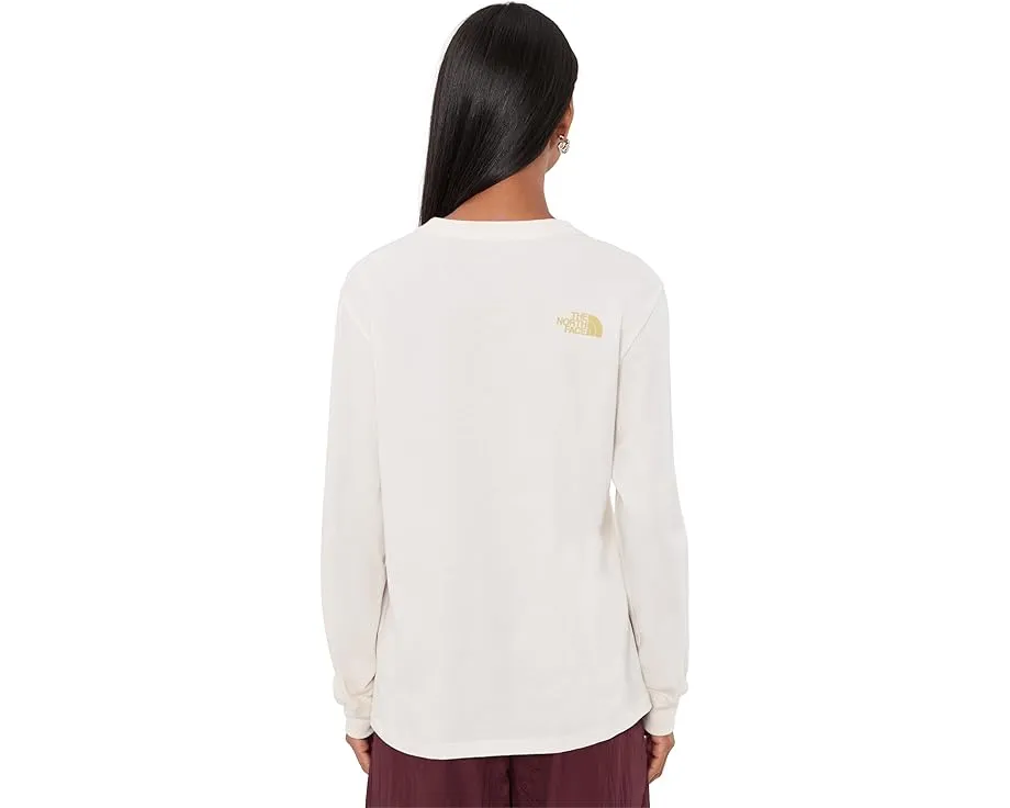 The North Face футболка Floral Alpine Relaxed Long Sleeve Tee Granite Grey