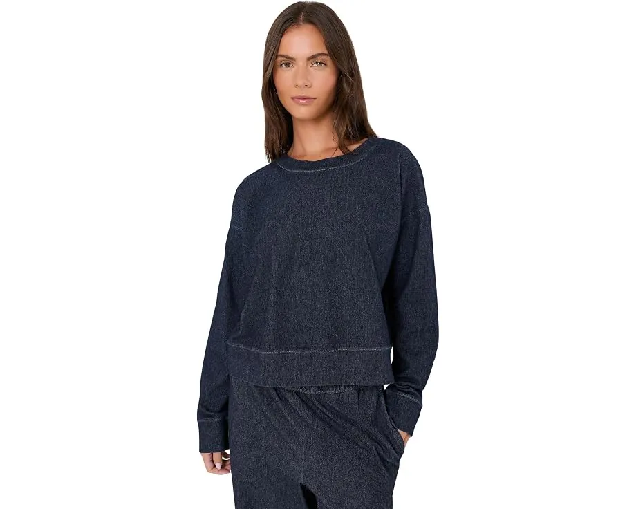 Укороченный свитшот Eileen Fisher из органического хлопка индиго