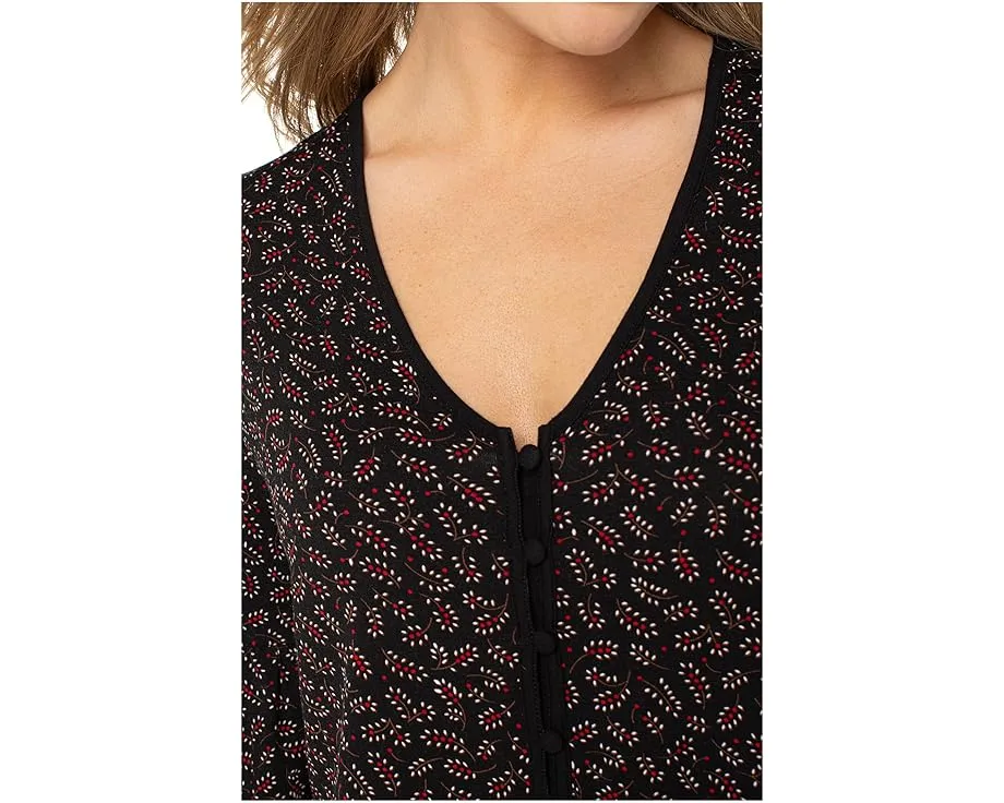 Длинная блуза Liverpool Los Angeles с пуговицами спереди и V-образным вырезом