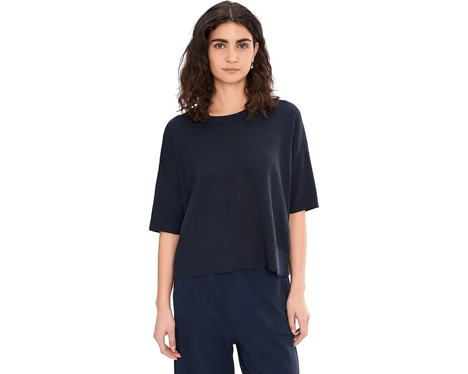 Свитер Eileen Fisher с круглым вырезом и рукавом три четверти из перуанского хлопка