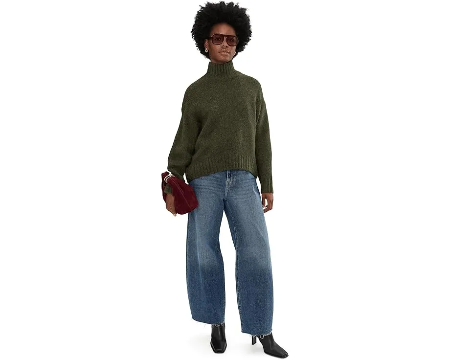 Свитер Madewell Fluffy Wool Balham Hi-Low Turtle из смеси альпаки с объемной вязкой