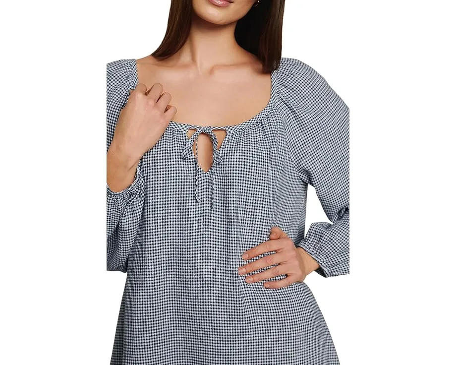 Короткое платье Eberjey Linen Blend из льна с рукавами-фонариками