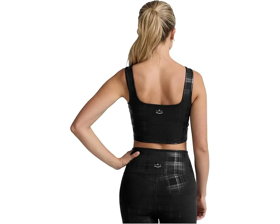 Кроп-топ Beyond The Studio High с втачным бюстгальтером из мягкой ткани Plaid Foil