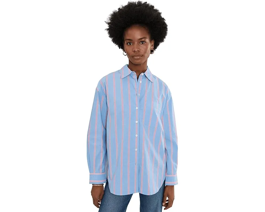 Madewell рубашка Easy Shirt из поплина в полоску