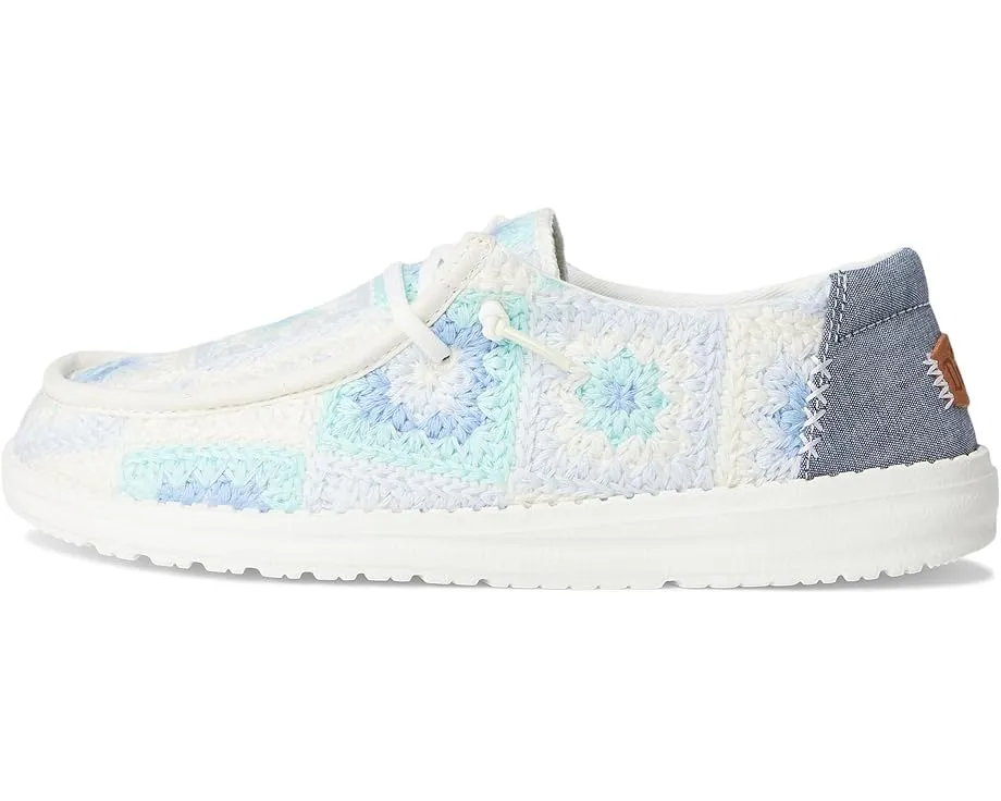 Кроссовки Hey Dude Wendy Cottage Crochet с вязаным верхом и съемной стелькой