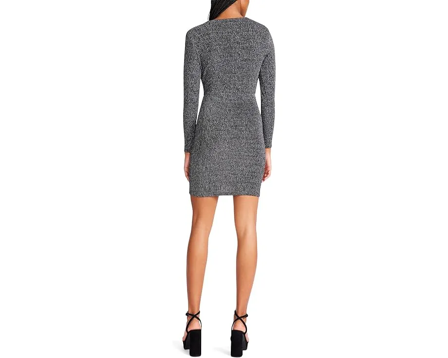 Платье Betsey Johnson Metallic Knit Faux Wrap с эффектом обертывания