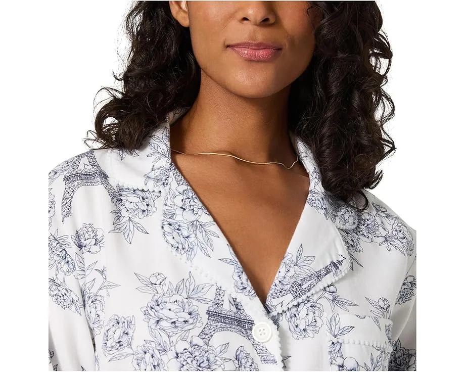 Пижамный комплект Bedhead PJs из фланели с длинными рукавами и тематикой Парижа